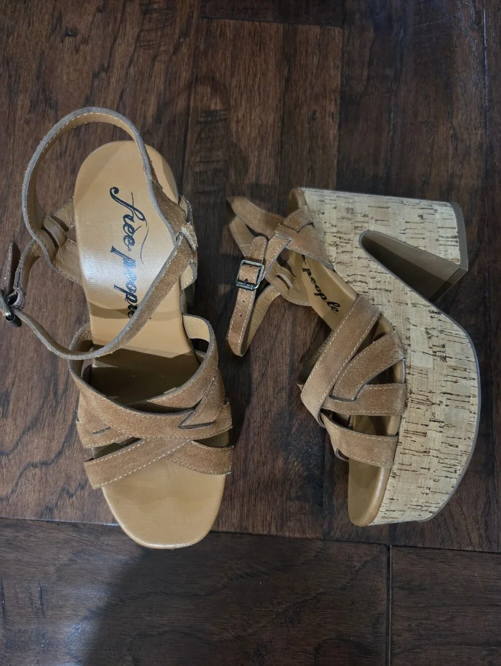 Free People Lisbon MJ Platform in Brandy Suede Size 7 37.5 EUC
